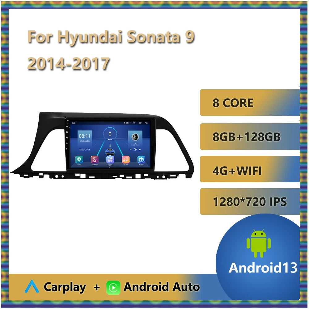 

Android 13 Autoradio Car Radio For Hyundai Sonata 9 2014 2015 2016 2017 BT Stereo Carplay Multimedia Video Player Navigation GPS