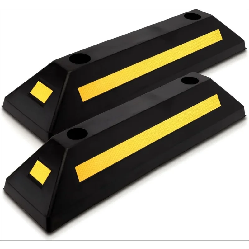 cale-de-stationnement-pour-pneus-de-voiture-pour-garage-en-caoutchouc-durable-avec-bandes-reflechissantes-jaunes-cale-de-roue-resistante-a-l'usure-guide-de-securite
