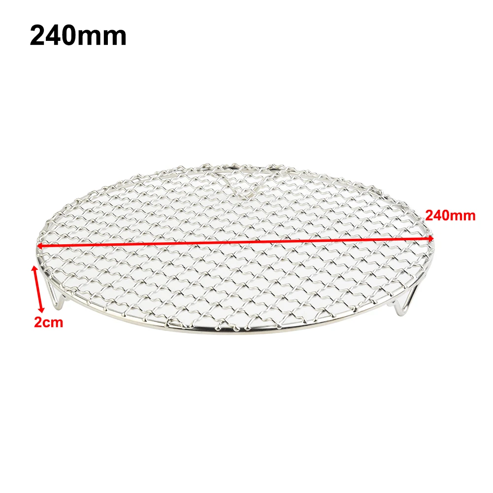 Round Barbecue BBQ Grill Net Meshes Racks Grid Round Grate Steam Net 304 Stainless Steel Wire Oven Grill Sheet