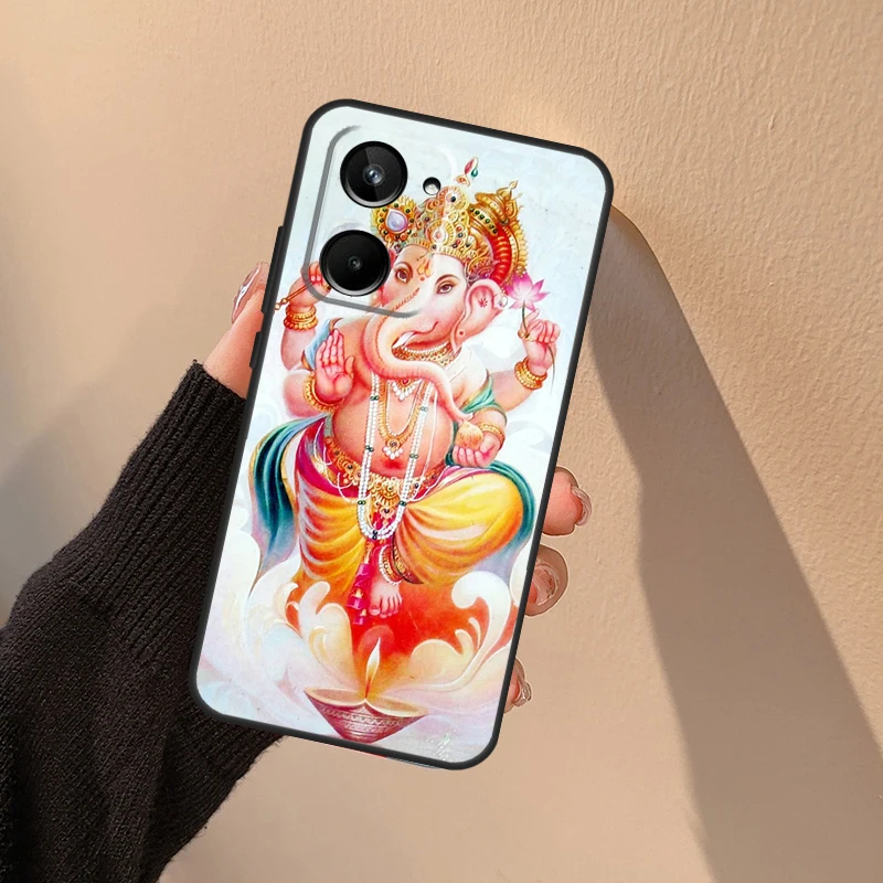 Ganesh Elephant God For Realme C55 C53 C33 C35 C31 C30 C21Y C25s C15 GT Neo 5 3 3T 2T 8 9 10 11 Pro Plus Case