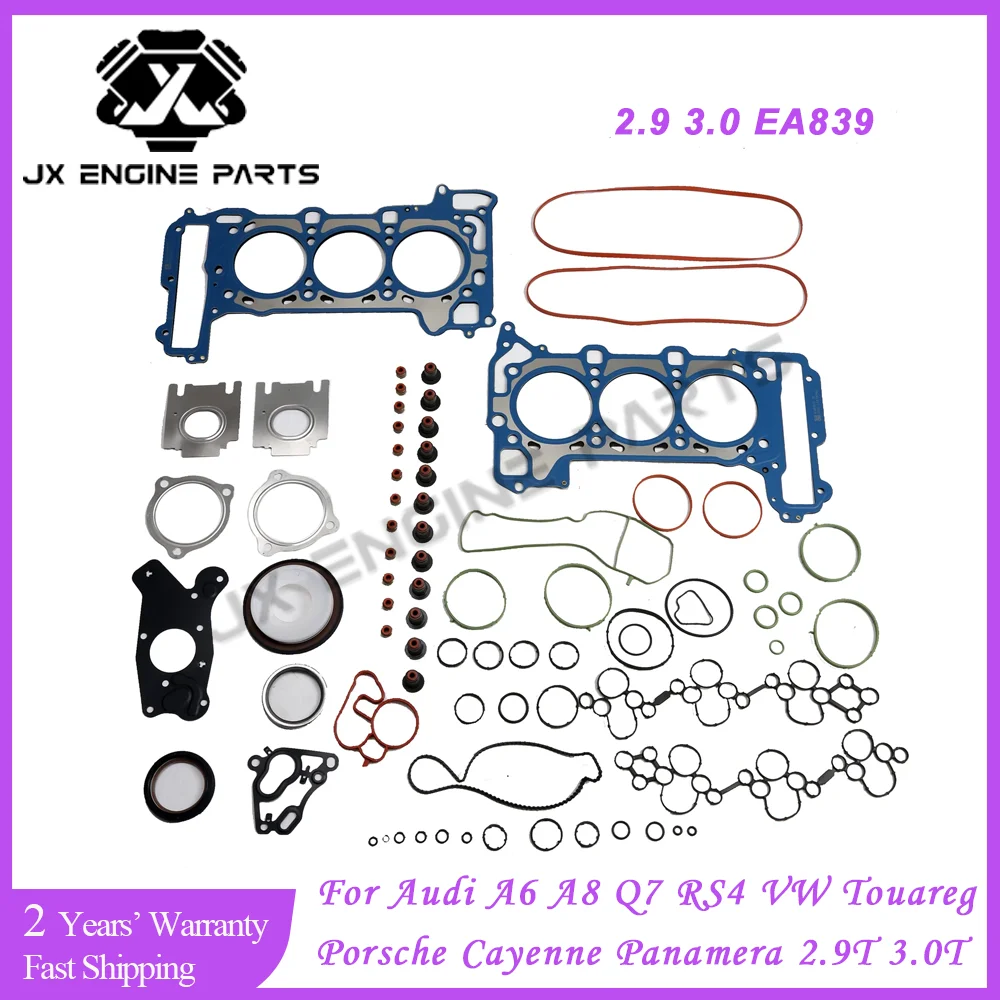 Juego completo de juntas de culata de motor EA839, para AUDI 3,0 A7 A8 Q7 Q8 S5 SQ5 RS4 RS5 Porsche Cayenne Macan Panamera VW 2,9 T 3,0 T