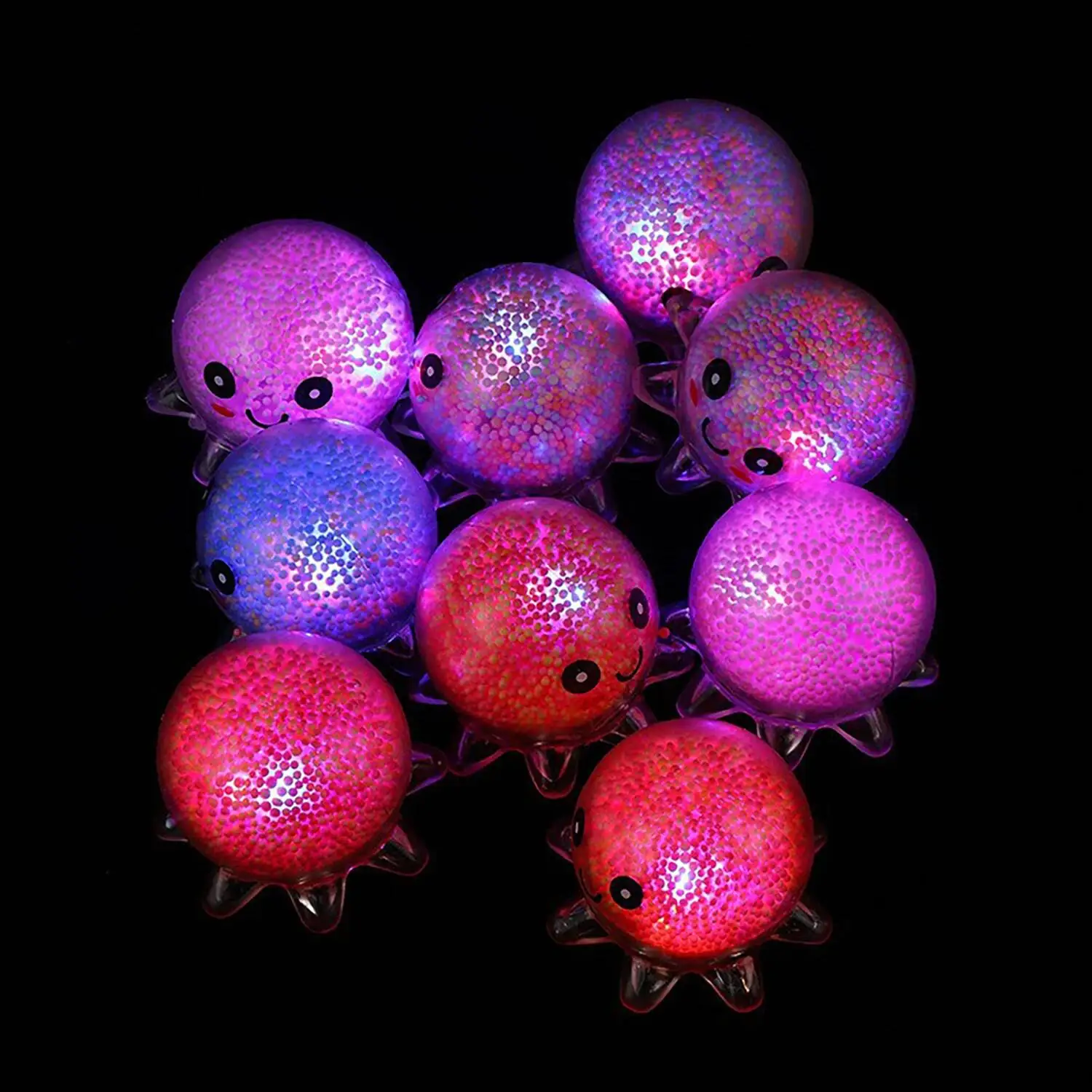 Illuminated Octopus Pinching and Joyful Octopus Release and Stress Relief Air Balloon TPR Toy Style Random