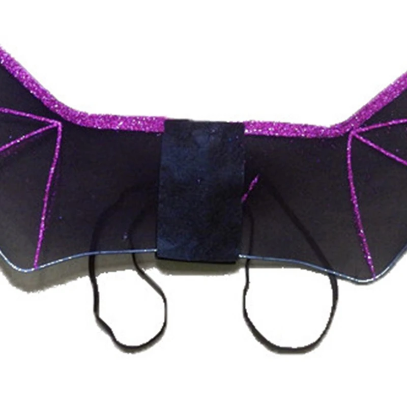 Unisex Strap-On Gothic Black Bat Wings Dragon Halloween Costume Accessories with Elastic Straps Black for Children Adult