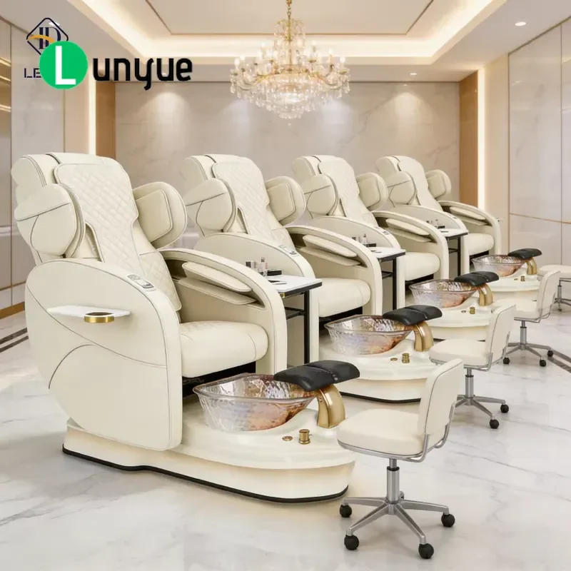 Modern Luxury Nail Art Pedicure Chair with Automatic Drain Pump and Jet System for Spa Foot Therapy Wholesale