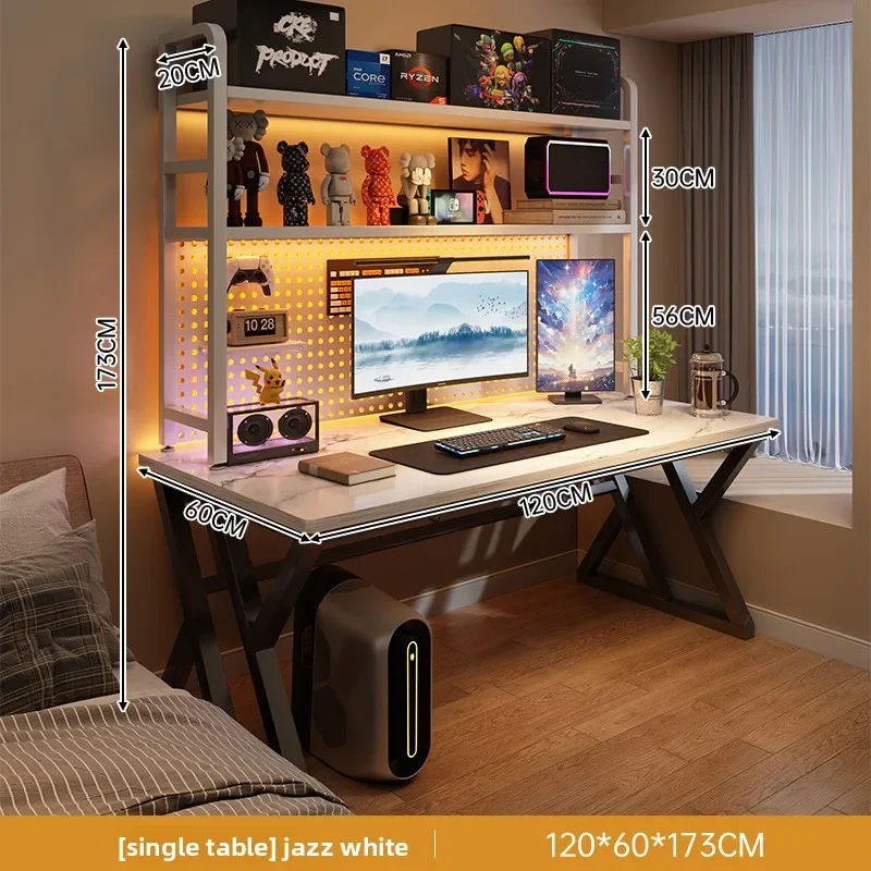 Multi-functional Desk bookshelf integrated desk with hole board bedroom e-sports table desktop computer table