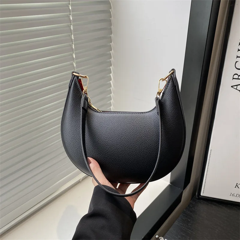

Luxury Designer Clutch Bag for Women, Solid Color Leather Underarm Shoulder Bag, Versatile Hobo & Tote