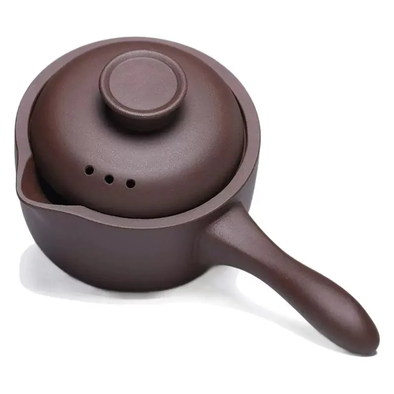 

Purple sand uncoated, small milk pot, special complementary food pot for household use