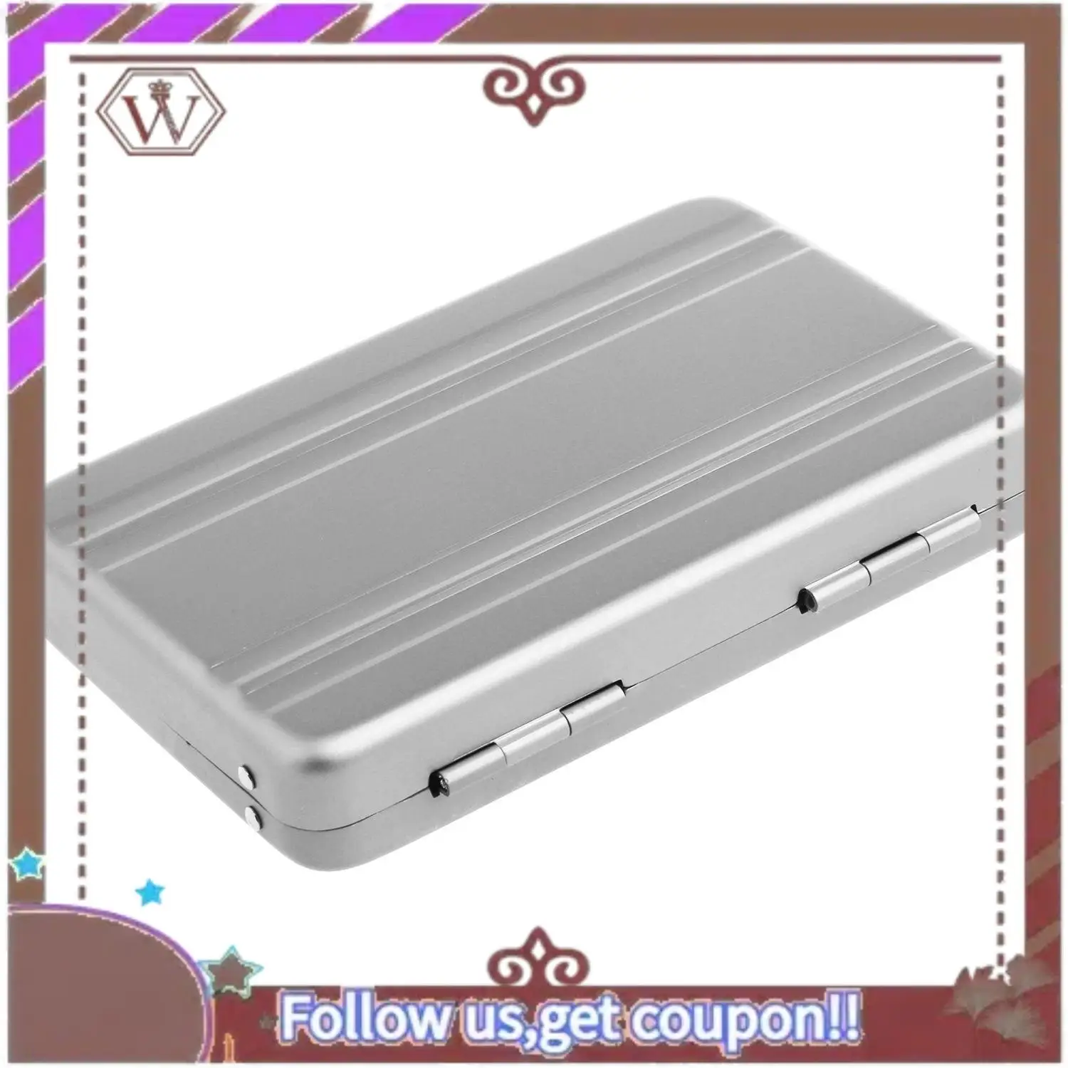 ล่าสุด 2 ชิ้นอลูมิเนียมรหัสผ่านกล่องการ์ดกระเป๋าเดินทางขนาดเล็กรหัสผ่านกระเป๋าเอกสาร - Silver & Black