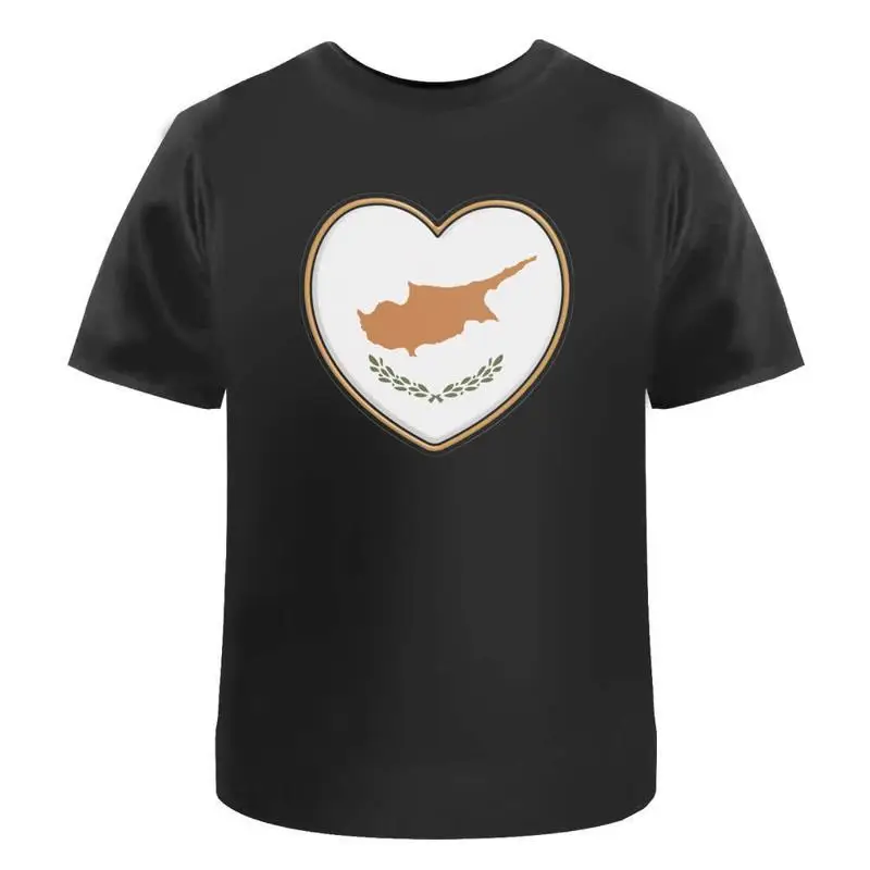 Camiseta de algodón con forma de corazón y bandera de Chipre Ta039926