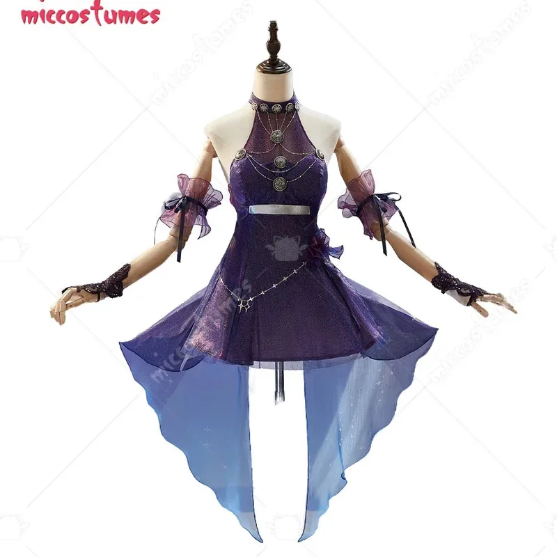 

25COSMiccostumes Women's Nikke Soul Connect Cosplay Costume Purple Gown Dress Set Halloween Cosplay Costume