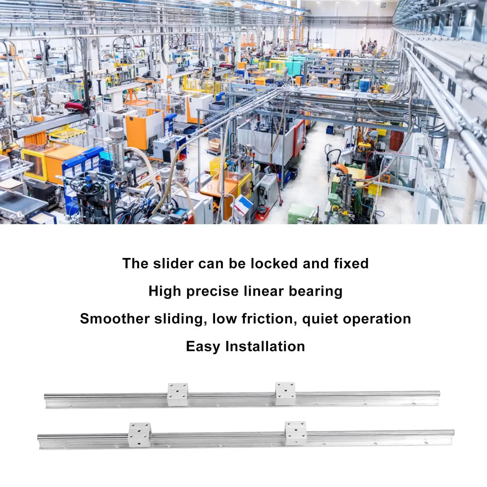 Linear  Slider Set 800mm Length 12mm Diameter SBR12 Guide Rails with 4 SBR12UU Bearing Blocks for Smooth Motion
