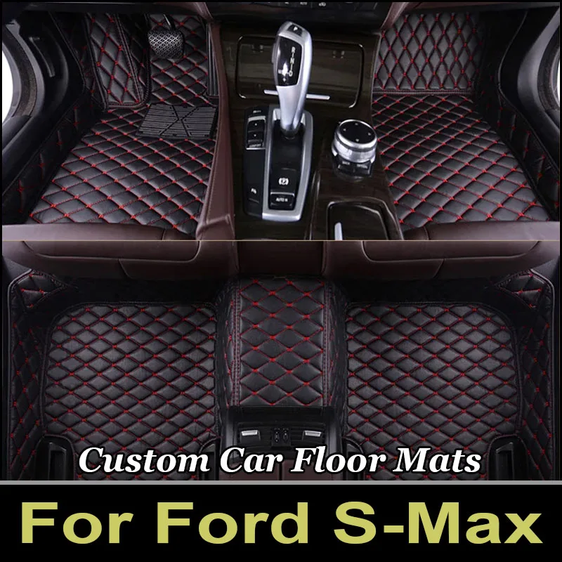 Car Floor Mats For Ford S-Max MK1 2006~2014 7seat Anti-dirt Pads Full Set Waterproof Floor Mat Non-slip Carpets Car Accessories