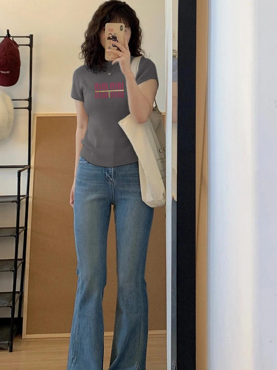 كارتون نمط الحلو حار ort Sve سليم صالح oulder تي شيرت المرأة الصيف تصميم الكورية Sle جولة Ne مزيج القطن #2