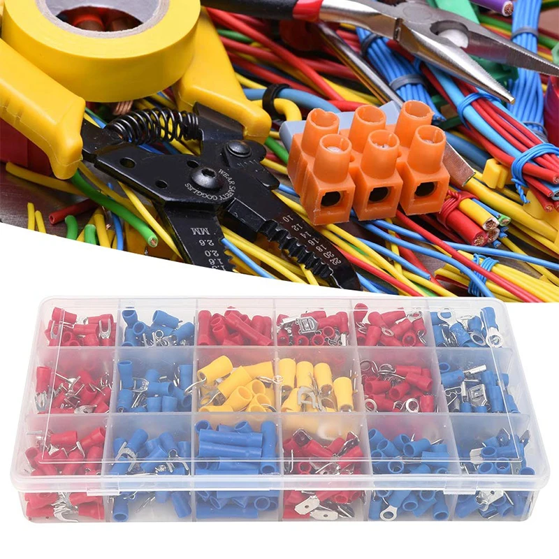 140/280/480/720 PCS Wire Connector Kit Male Female Insulated Terminals Cold Crimp Terminals Assorted Crimp Terminals Spade