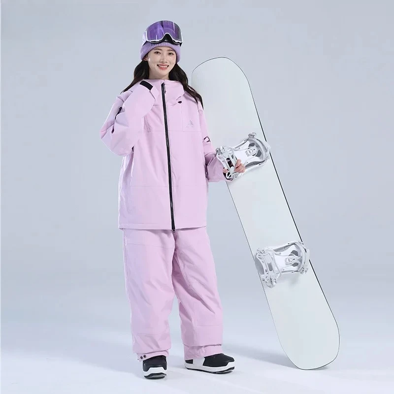 New Women Skiing Suit Male Female Set Loose Type Waterproof Windproof Couple Man Single and Double Board Keep Warm Pants Jackets - Image 3