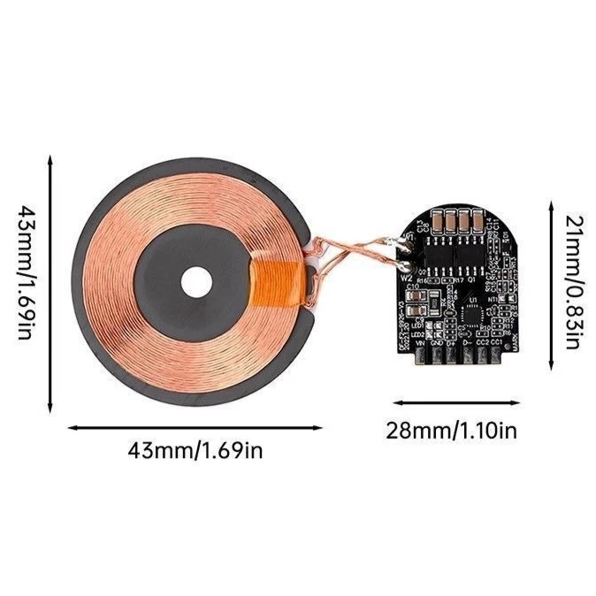 diymore 15W Wireless Charging Module Transmitter PCBA Wireless Charger Motherboard Magnetic Wireless Charging Motherboard + Coil