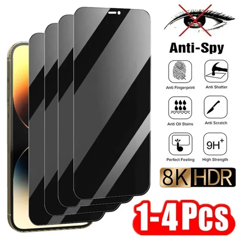 

Защитная пленка для экрана от 1 до 4 Uds, противошпионское стекло для IPhone 17 14 13 12 11 15 Pro Max Mini 7 8 Plus 16 PRO X XR XS MAX