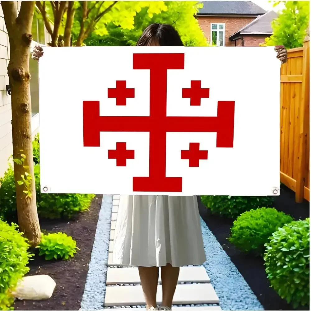 order chivalry Order of the Holy Sepulchre Flags Borderless four-ring ornament indoor outdoor decoration effortless to hang
