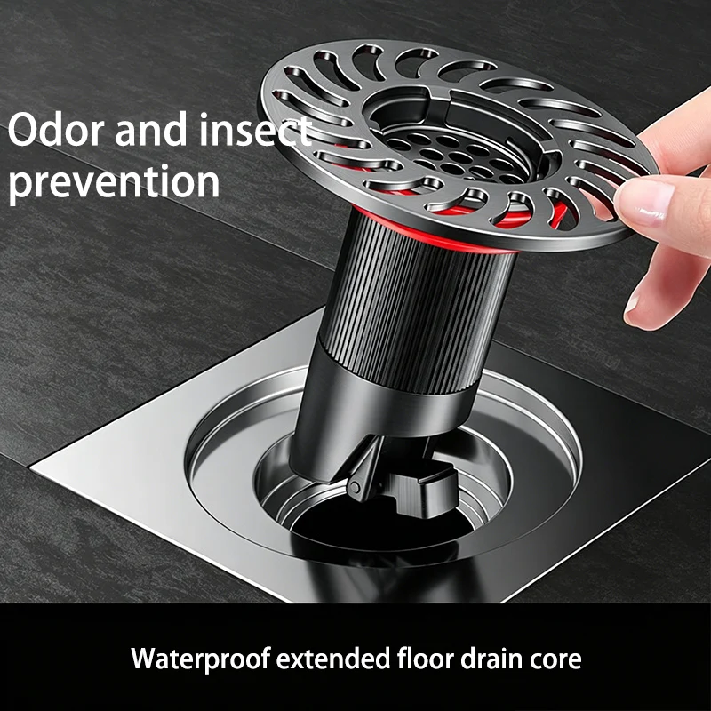 Universal Extended Drain Insert Anti-odor Anti-insect Filter Net Sealing Cap for Bathroom Sewer Pipe