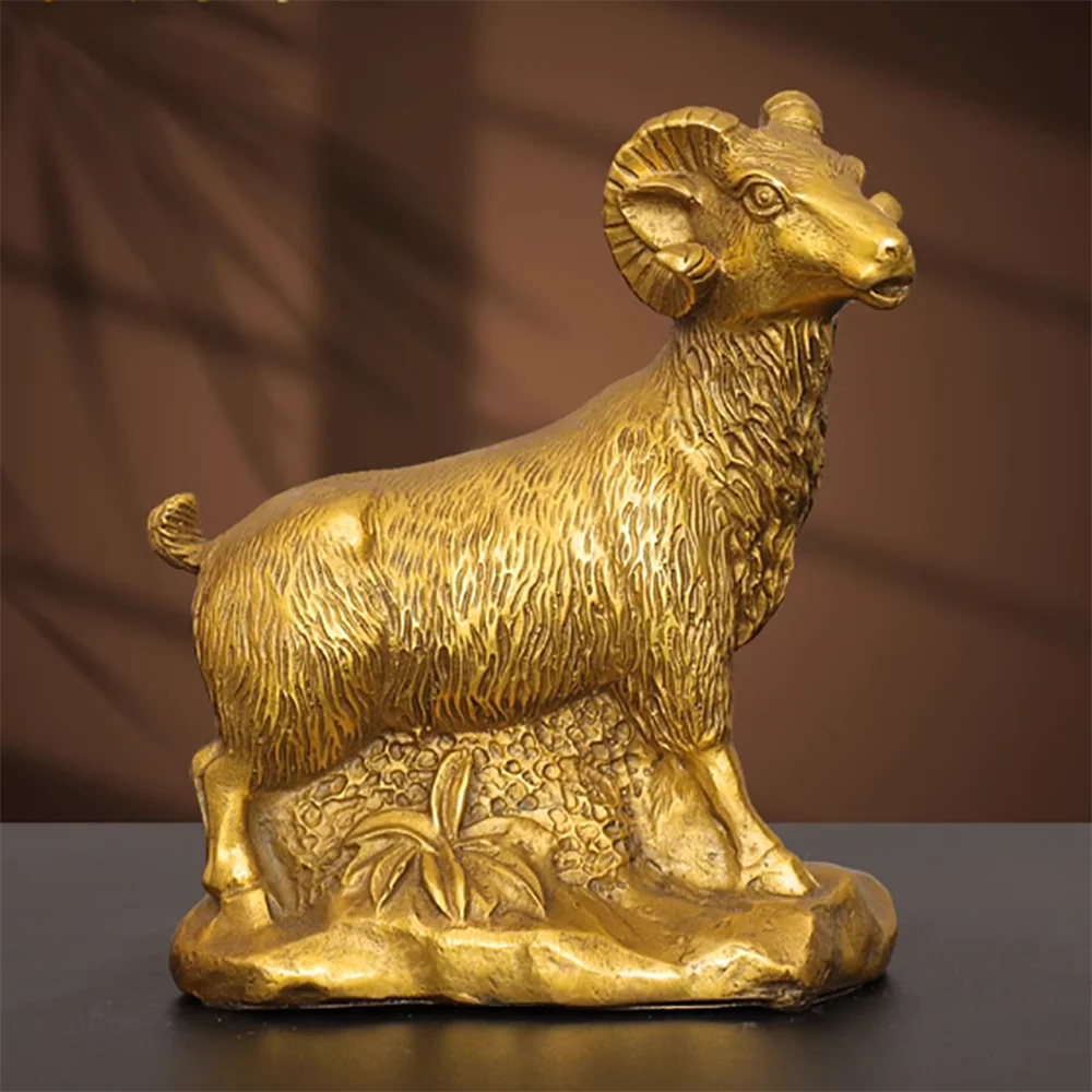 

Attracting Wealth and Treasures, Brass Sheep Zodiac Zodiac Sheep Home, Living Room, Office Decoration