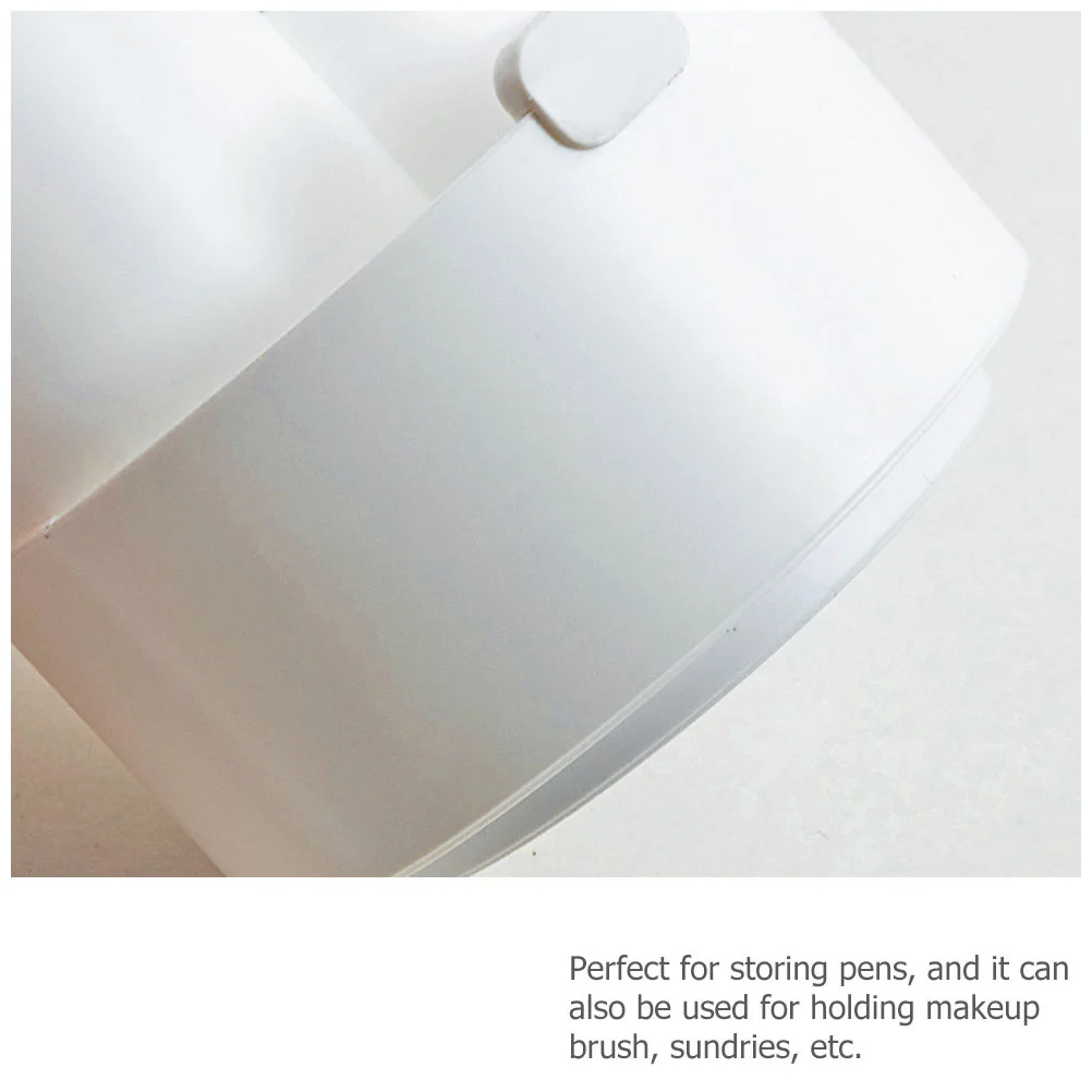 Rotating Pen Holder Premium Plastic Multi-Grid Desktop Storage Box Stationery Organizer Makeup Brush Container Office