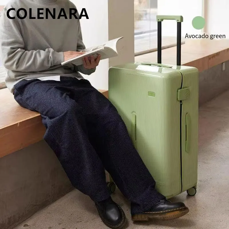 COLENARA Men\'s Luggage ABS+PC Boarding Case Large Capacity Trolley Case 20\