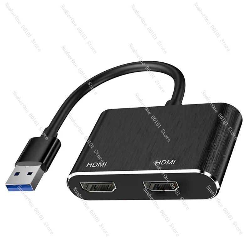 USB3.0 To Dual HDMI Adapter 1 In 2 Out External Graphics Card for Desktop Laptop Monitor