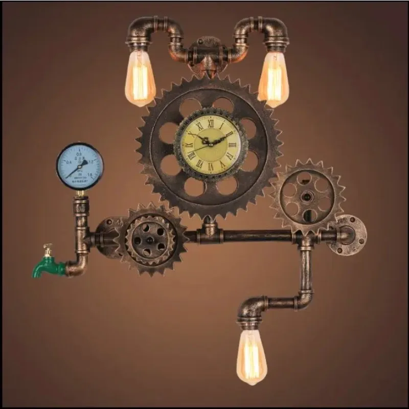 Industrial Wind Wrought Iron Personality Loft Bar Clothing Store Theme Restaurant Living Room Aisle Retro Wall Lamp