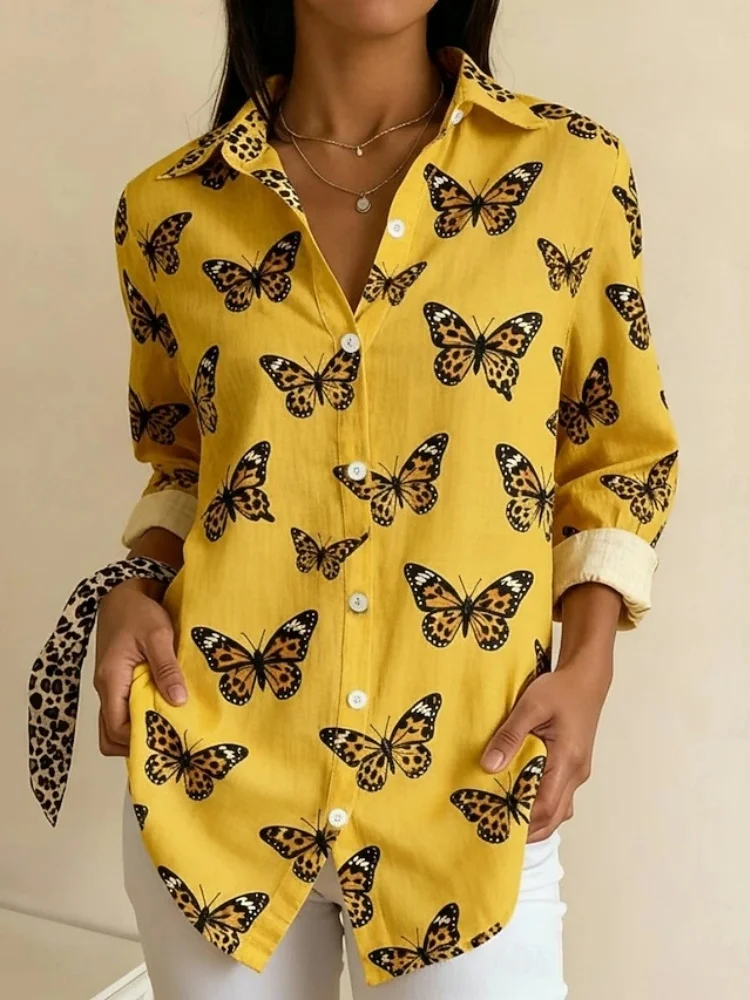 

2025 New Women's Long-Sleeve Statement Shirt 3D Exquisite Print Comfortable Breathable Shirt Relaxed Fit Casual Shirt