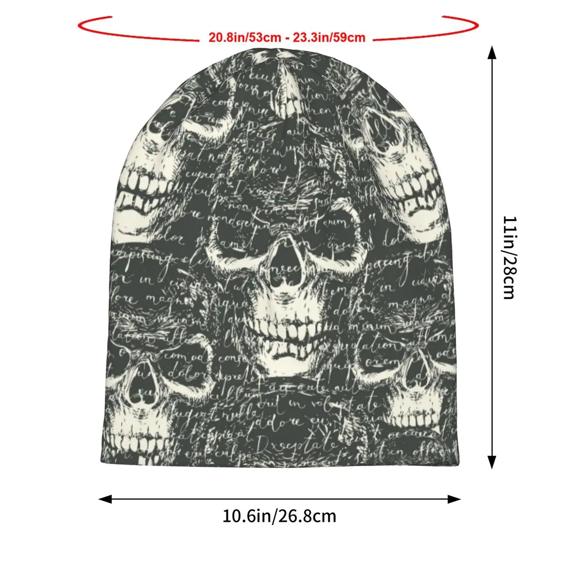 Skullies Beanies Caps Retro Human Skulls With Text Thin Hat Autumn Spring Bonnet Hats Men Women's Unisex Ski Cap