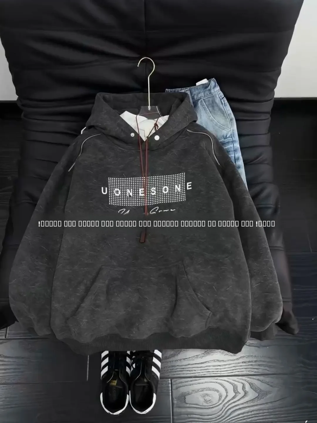 

Retro American Thiened Fce Hoodie Men's Winter Jaet Youth Casual Long Sve Sweatirt Warm Cozy Overhead Hooded Top