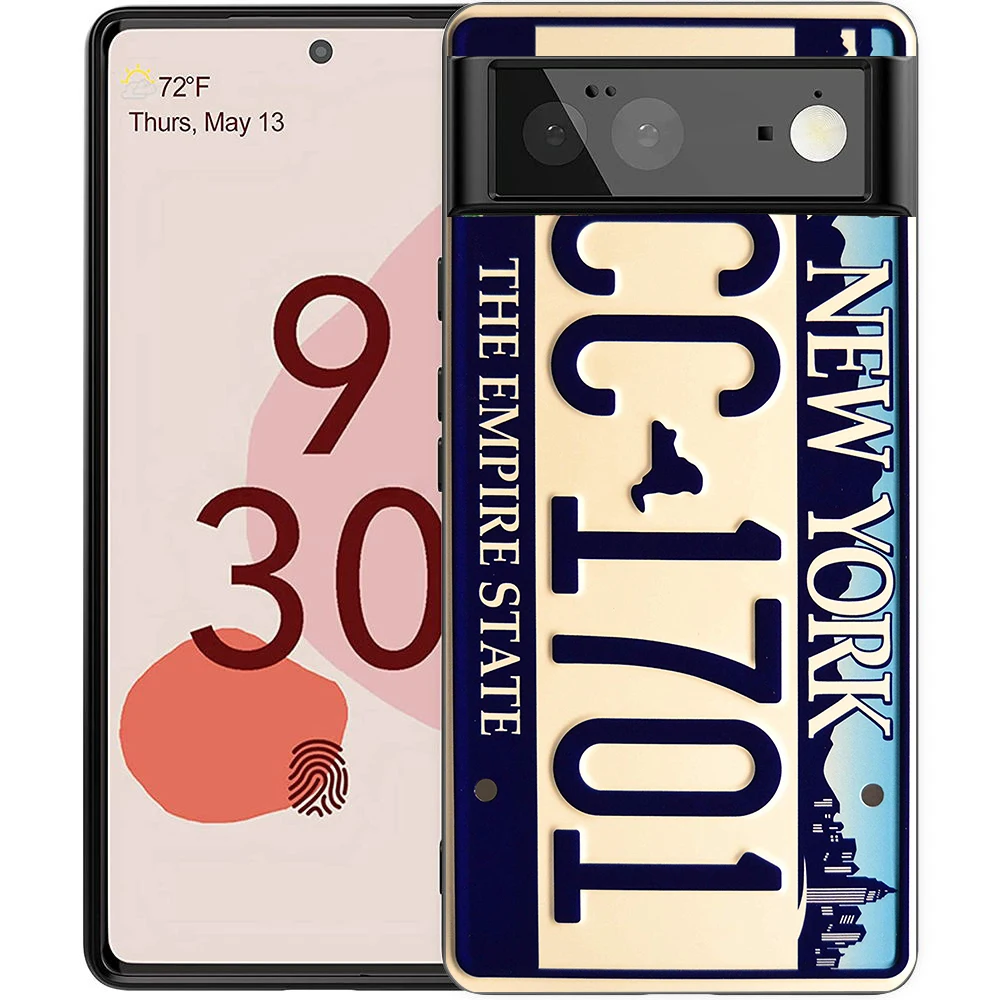 Retro Funny License Plate Number Phone Case Cover for Google Pixel 8 7 6 7A 6A Pro 5G Shockproof Silicone 9 Pro XL 8 Pro 5G Bags