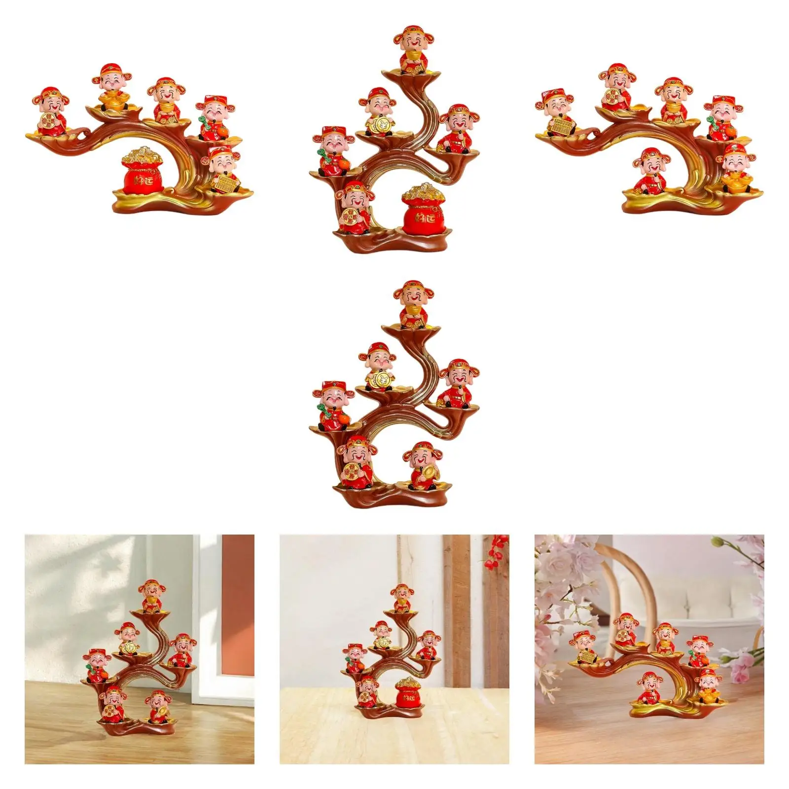God of Wealth Statue Ornament Collectible Chinese Spring Festival Gifts Crafts Artwork Money Tree Figurine Caishen Sculpture image 4