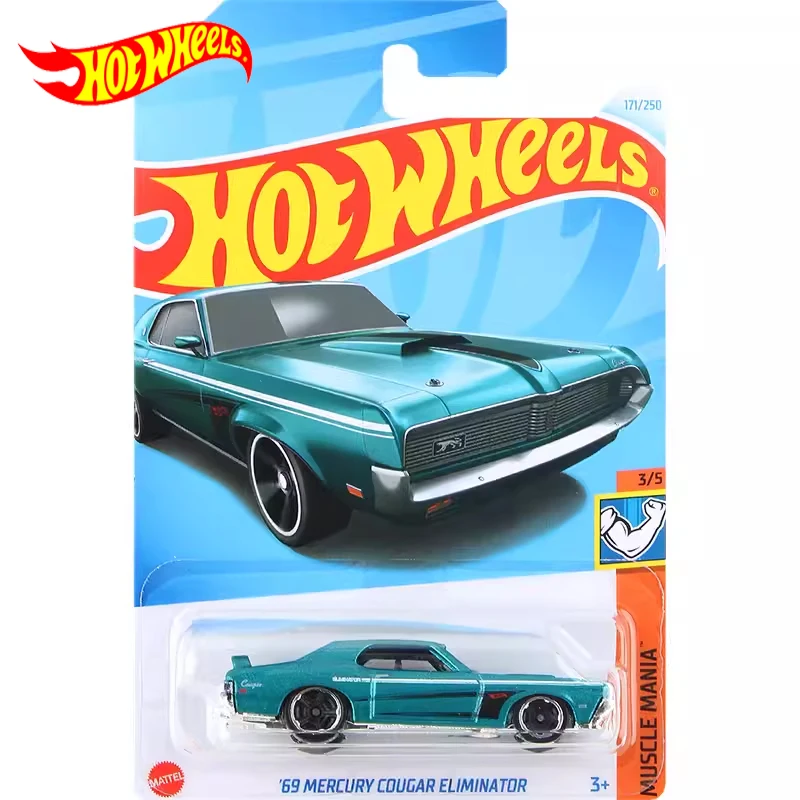 2024J Original Hot Wheels Car 69 Mercury Cougar Eliminator Toy for Boy 1/64 Diecast Alloy Carro Model Muscle Mania Birthday Gift