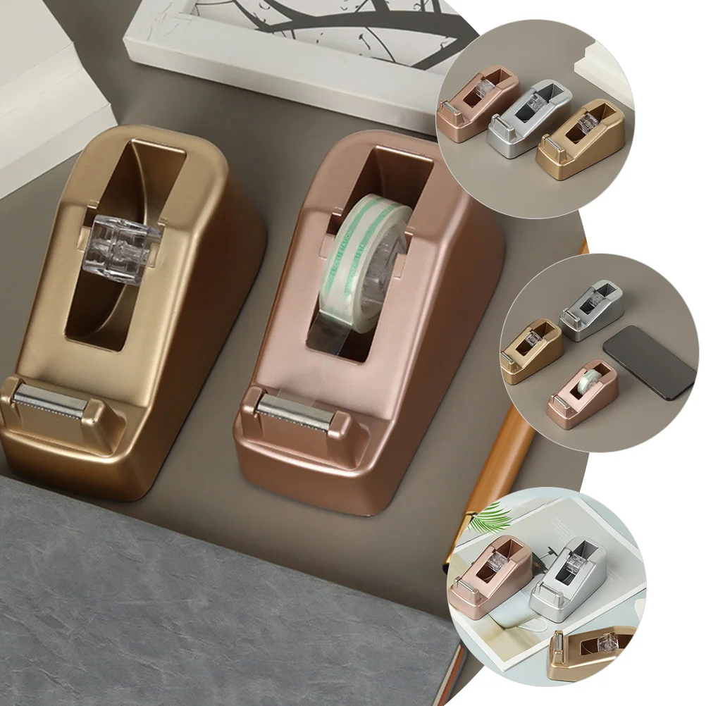 Seal Tape Cutter Office Supply Small Shipping Sticker Dispenser Pretty Plastic Desktop Smooth Edge Reusable Household