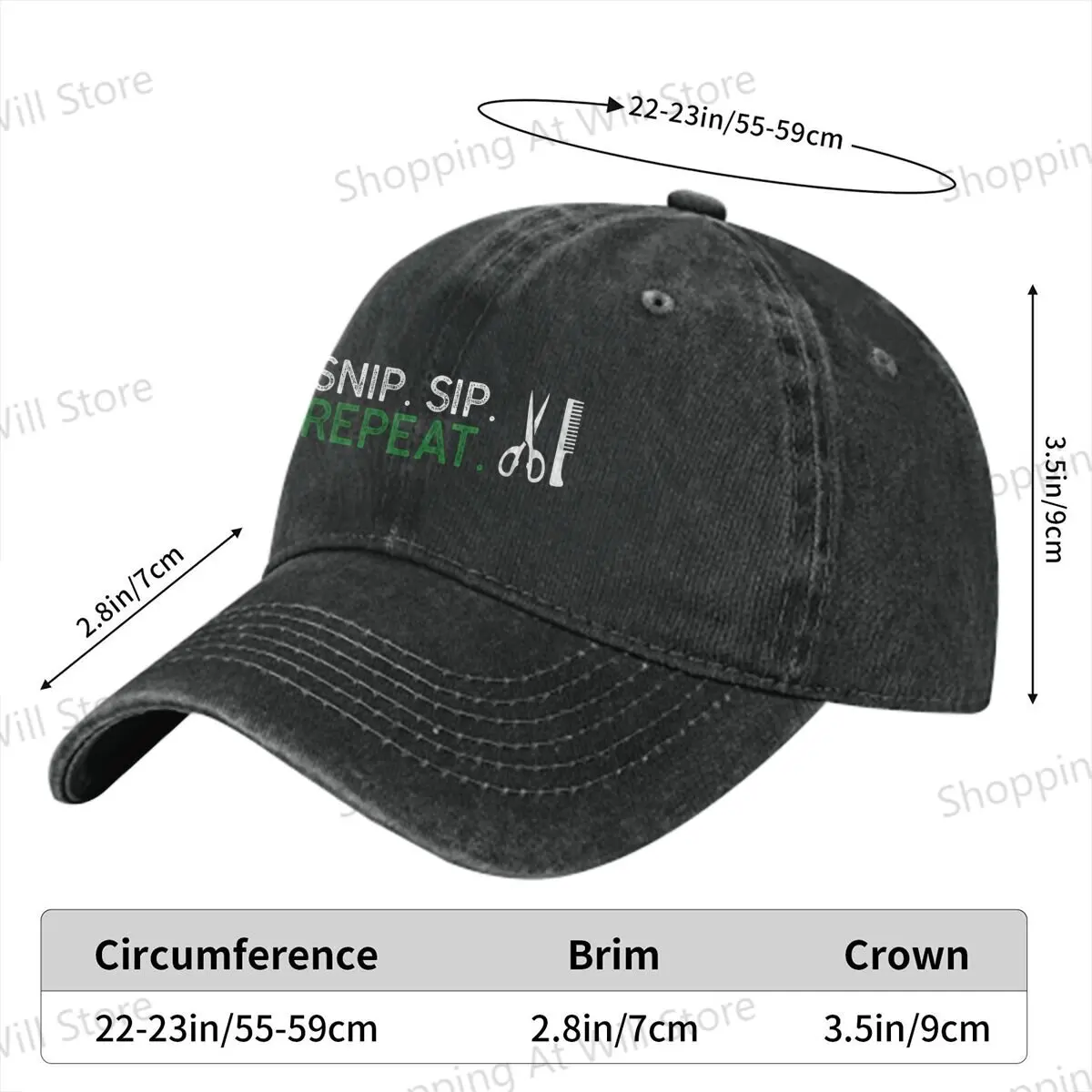 Summer sun hat Unisex Snip Sip Repeat Barber Alcohol Cowboy HatsAdjustable Creative Gift