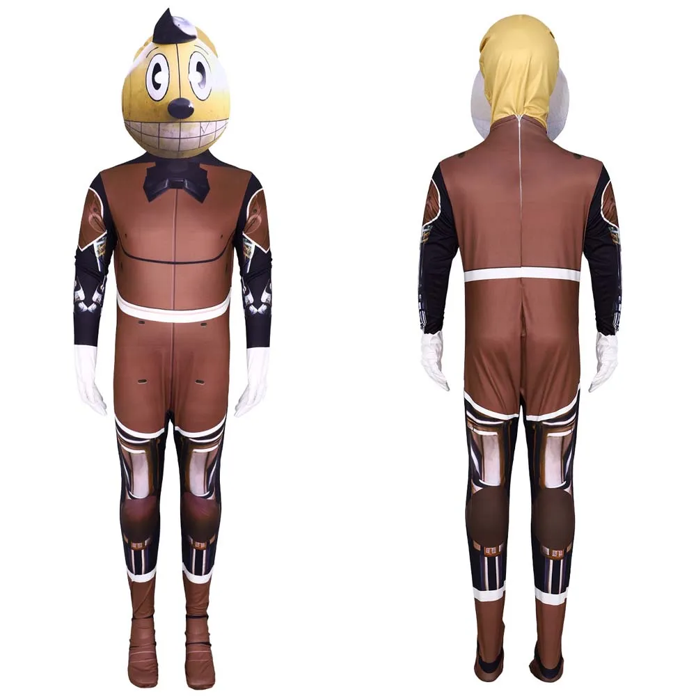 

Movie The Electric State Kosmo Cosplay Costume Men 3D Cartoon Print Robot Jumpsuit Women Role Play Bodysuit Mask Halloween Party