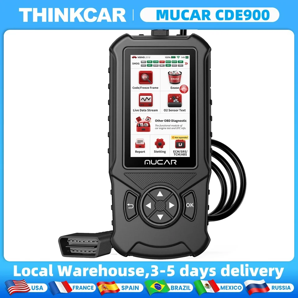 

MUCAR CDE900 OBD2 Scanner ECM TCM SRS ABS System Diagnostic Scan Tool Lifetime Free Update DTC Lookup DIY Car Code Reader 2024