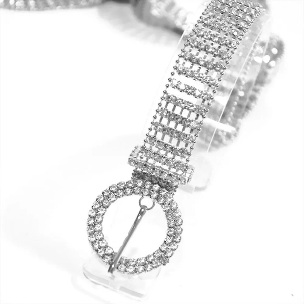 Women Silver Rhinestone belt