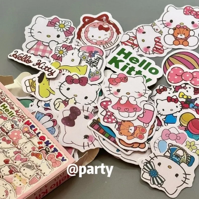 63 uds/se Sanrio Hello Kitty nuevas pegatinas adornos Anime lindo decoración de dibujos animados colgantes decoración del hogar niños regalos de vacaciones