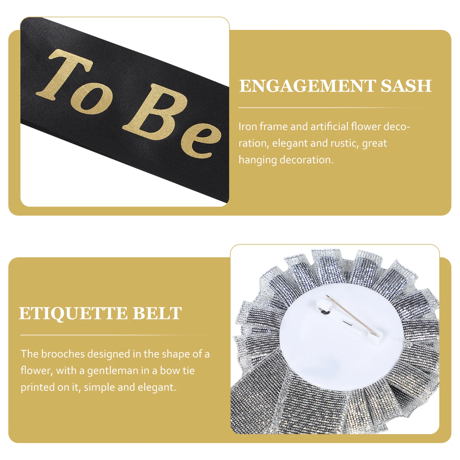 2 set Groom To Be Sashes Set Men'S Engagement Sash Future Groom Etiquette Belt Satin Wedding Party Decor Accessories