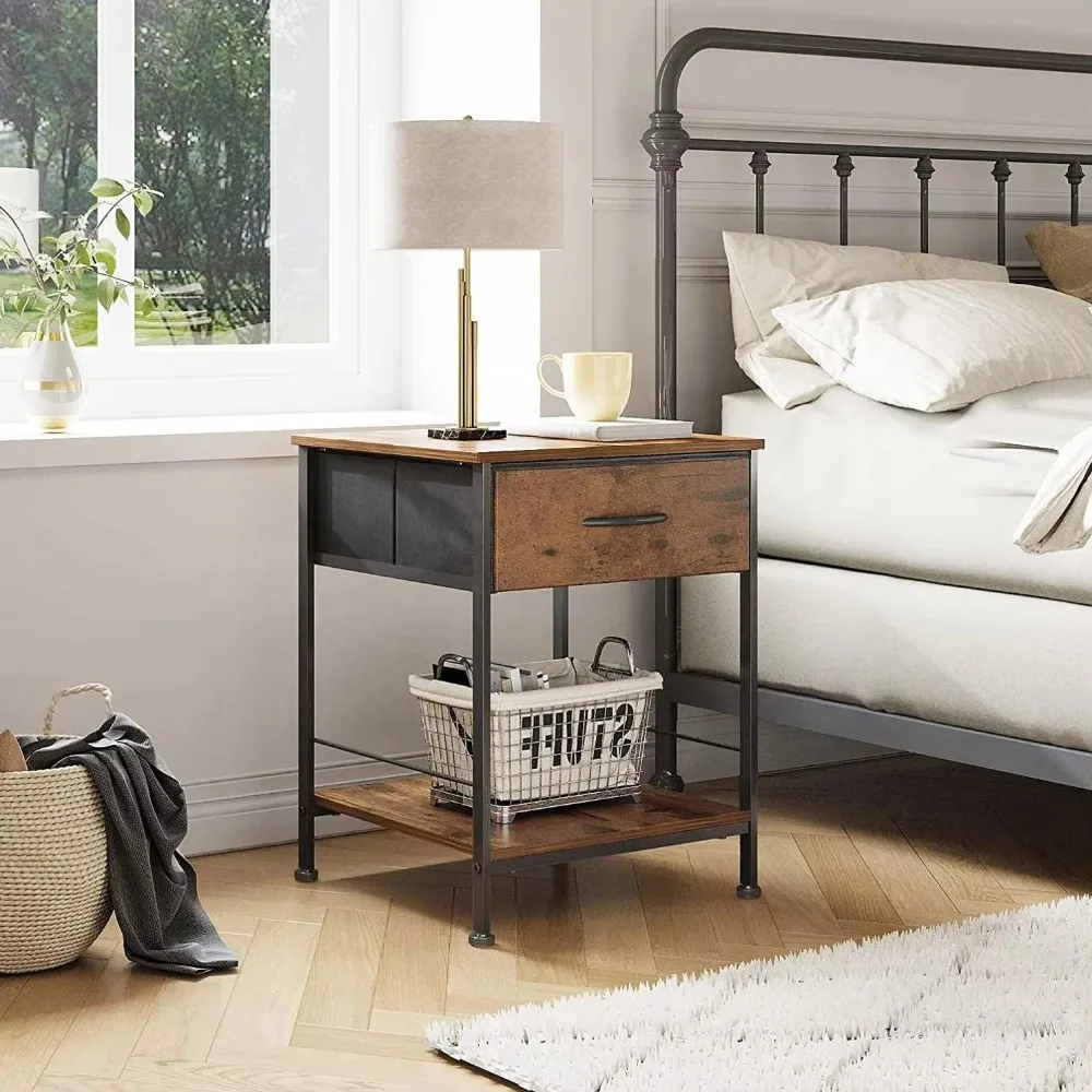 

Modern Wooden Bed Night Stand Bed Side Storage Cabinet Nightstand
