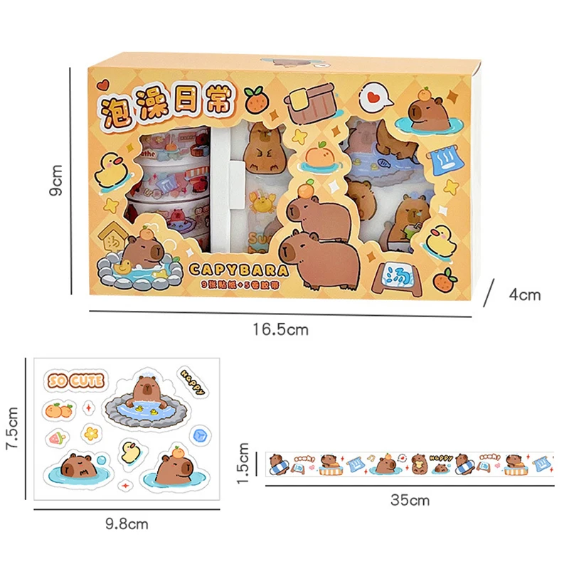 Interrupteur autocollant de dessin animé Capybara pour enfants, autocollants créatifs mignons, autocollants de compte à main, décoration de bricolage, cadeaux, 1 ensemble