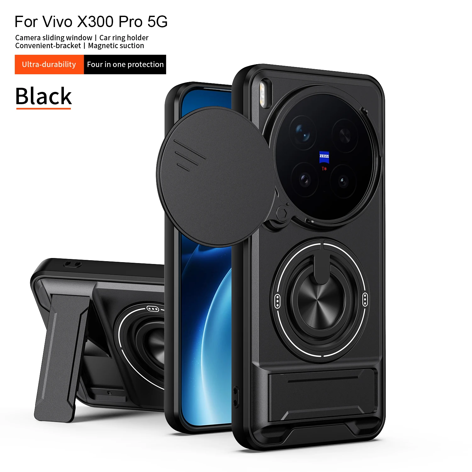 Image of Für Vivo X300 Ultra Hülle Vivo X300 Pro Cover Vivo X300 Hüllen Magsafe Magnetischer Klapphalter Militärische Panzerung Kameraschutzabdeckung