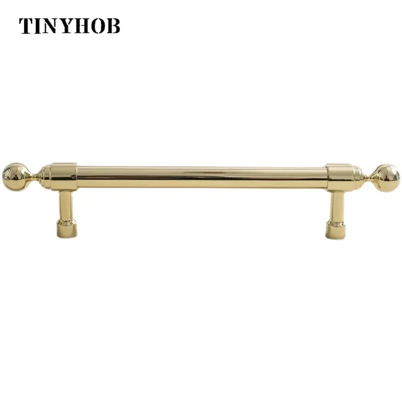 Tinyhob Maniglia in ottone massiccio Maniglia per porta dell\'armadio di lusso leggera Manopola a sfera Maniglia per cassetto in oro lucido