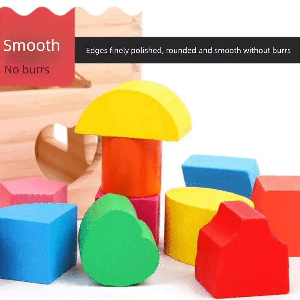 Wooden Montessori Shape Sorter 13 Hole Colorful Montessori Shape Matching Toys Early Childhood Education Cognitive Development