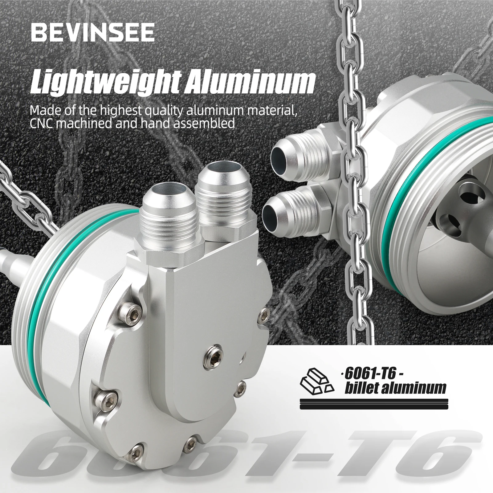 BEVINSEE Tappo Filtro Olio Per Radiatore Olio per BMW M52 M54 E36 E46 E39 E60 E61 X3 X5 Z3 Z4 328i 330i 525i 528i 530i 11421744000