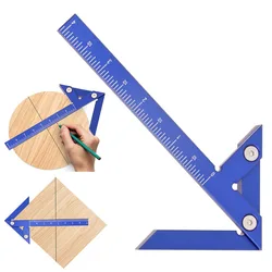 Center Finder Woodworking Square 45/90 Degree Right Angle Line Gauge Aluminum Precision Carpenter Ruler Measuring Scribe Tool