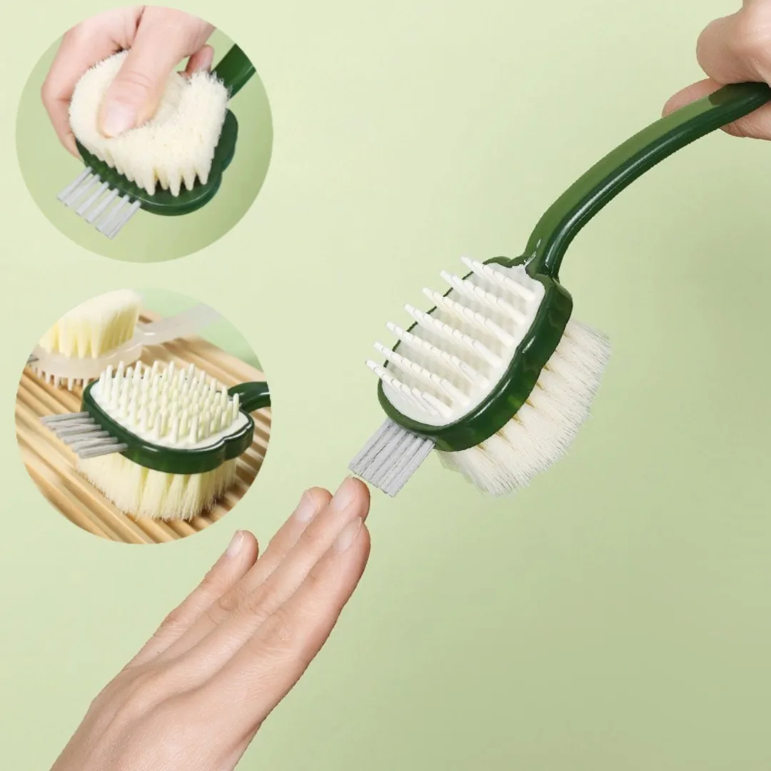 

3-in-1 Soft Bath Back Scrubber Brush Bath Shower Scrubbing Brush with Long Handle Exfoliating Body Scrub Skin Massager Bath Tool
