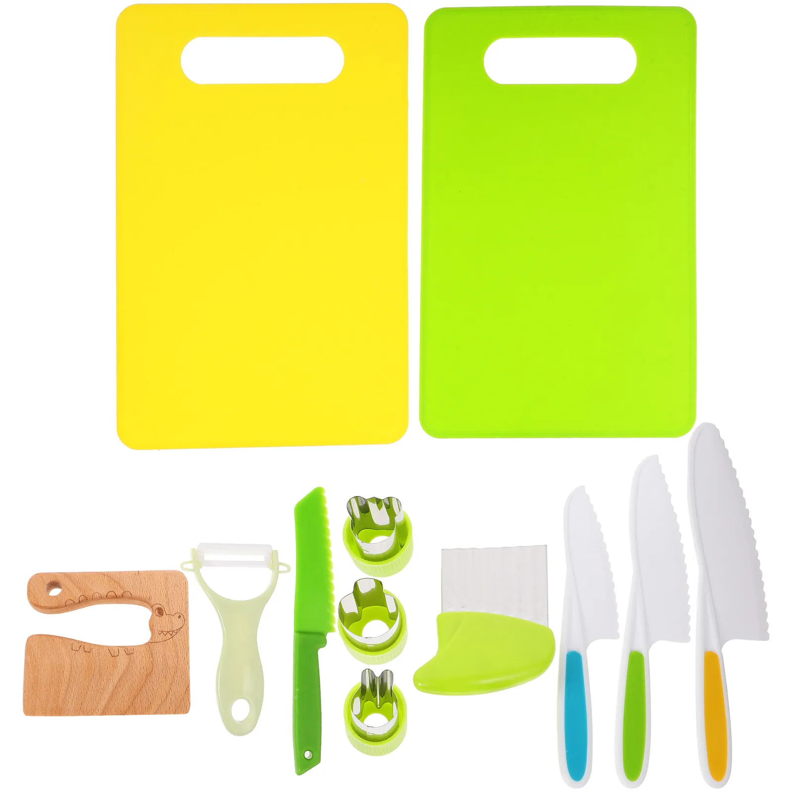 

1Set Montessori-Inspired Kids Kitchen Playset Plastic Wood Construction Realistic Pretend Cooking Tools for Sensory Learning